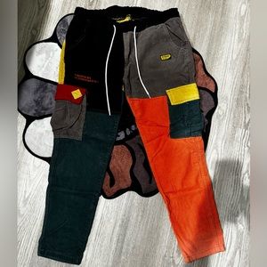 Vintage stussy multi color corduroy cargos